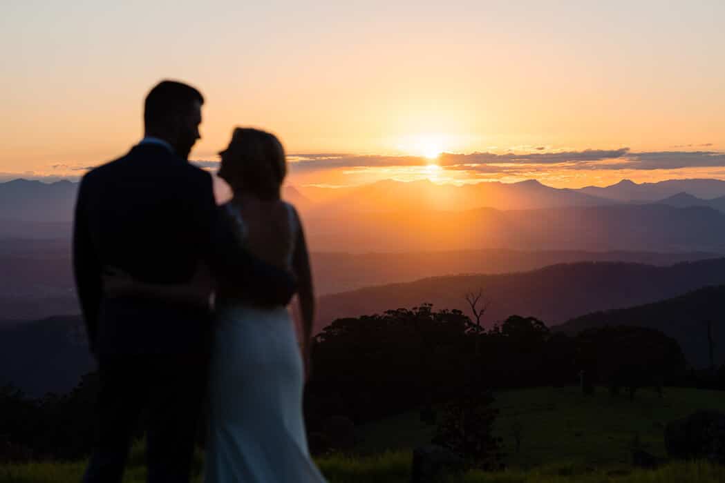 Sunset at O'Reilly's Rainforest Retreat wedding